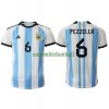 Maillot de Supporter Argentine German Pezzella 6 Domicile Coupe du Monde 2022 Pour Homme